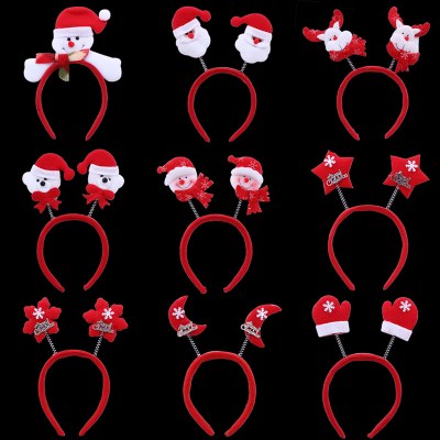 クリスマスヘッドバンドヘラジカの枝の角 5 つ星ヘッドバンドクリスマス装飾子供用プラスチックヘッドバンドパーティー装飾用品