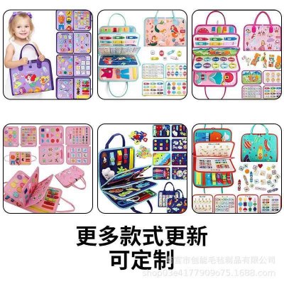 新しいフェルト学習早期教育ボード DIY アクションおもちゃ子供用ドレッシングボードフェルト幼児ビジーボード