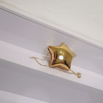 シルバーアクリル光沢のあるミニ五芒星バッグ小さなかわいい絶妙なボックス チェーン クロスボディバッグ