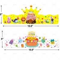 パーティー用品子供の誕生日王冠装飾紙帽子漫画誕生日装飾ケーキ帽子パーティー写真小道具