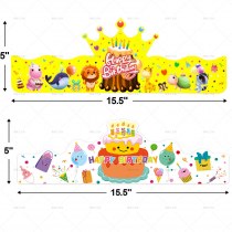 パーティー用品子供の誕生日王冠装飾紙帽子漫画誕生日装飾ケーキ帽子パーティー写真小道具
