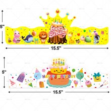 パーティー用品子供の誕生日王冠装飾紙帽子漫画誕生日装飾ケーキ帽子パーティー写真小道具