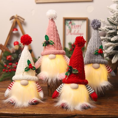 クリスマス装飾発光ニット帽子足の長い森の男の装飾品クリエイティブクリスマス人形人形装飾品卸売