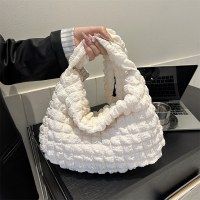 韓国語版インプリーツクラウドトートバッグトレンディな大容量ソフトクロスボディバッグ女の子無地シンプルなパフバッグ