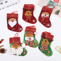 新しいクリスマス装飾ソックス、漫画サンタクロースソックスペンダント、クリスマスツリーオーナメントソックス