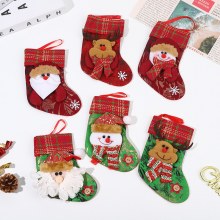 新しいクリスマス装飾ソックス、漫画サンタクロースソックスペンダント、クリスマスツリーオーナメントソックス