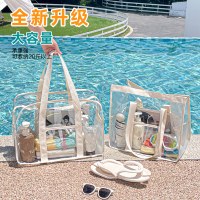 ビーチバッグ新しい透明水泳 PVC 防水衣類収納袋ポータブル旅行大容量化粧品トイレタリーバッグ