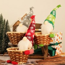 ヨーロッパとアメリカの新しいクリスマス装飾顔のない老人キャンディーバスケット竹の小さなバスケットクリエイティブホームギフト