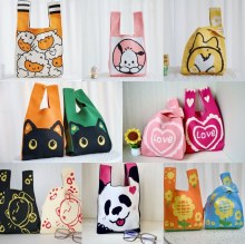 イン レディース トートバッグ 110 グラム ニットバッグ 織バッグ お土産 中秋節 パチャ ドッグ パンダ 漫画