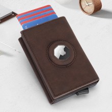三つ折りメンズ本革財布 AirTag カード入れ 牛革財布 盗難防止 ブラッシュウォレット メンズ 高級感