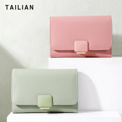 タリアン 財布 学生新しいレディースインスタイルシンプルな PU レザー韓国スタイルショートジッパークラッチ卸売