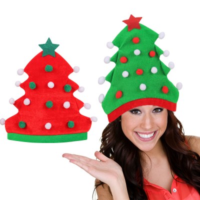 新しいクリスマスツリー帽子クリエイティブクリスマス帽子ホリデーパーティーエルフ帽子クリスマス帽子卸売