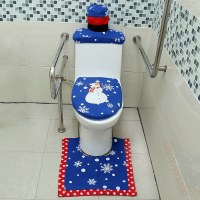 クリスマストイレカバークリスマスホームデコレーショントイレカバー3点セットクリスマスホテル装飾用品卸売