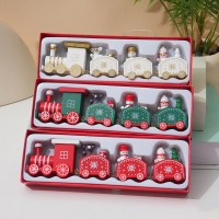 クリスマスデコレーション クリスマストレインオーナメント 子供の誕生日プレゼント ウィンドウオーナメント ケーキデコレーションアセンブリ