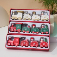 クリスマスデコレーション クリスマストレインオーナメント 子供の誕生日プレゼント ウィンドウオーナメント ケーキデコレーションアセンブリ