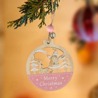 新しいクリスマス装飾用品木製の森サンタクローストナカイペンダントクリスマスツリー木製ペンダント