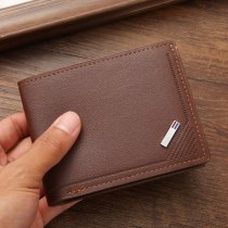新しいメンズ財布、ショートウォレット、若い男性のファッショナブルな薄型マルチカードスロット 大容量 横型ビジネスソフトウォレット