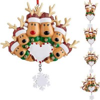 Zibi クリスマス鹿愛スノーフレークぶら下げ樹脂装飾クリエイティブホリデーペンダント樹脂工芸品