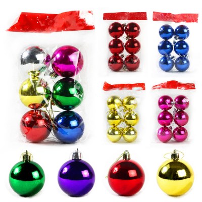 クリスマス装飾 3/4/5/6/8 センチメートル電気メッキプラスチック明るいカラフルなクリスマスボールクリスマスツリーの装飾ペンダント