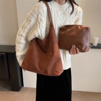 ハンドバッグ ヨーロッパとアメリカのレトロなソフトスエードショルダーバッグシンプルカジュアルな質感多目的通勤トートバッグ
