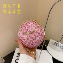 イブニングバッグ、新しい チェーン レディースバッグ、ハイエンドクロスボディバッグ、球形ハンドバッグ、明るいダイヤモンドファッションショルダーバッグ
