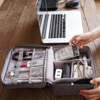 防水オックスフォード布データケーブル充電器ポータブル収納袋多機能モバイル電源イヤホンデジタルバッグ