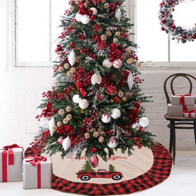 新しいクリスマス帽子装飾用品黄麻布ツリースカート車のクリスマスツリー 120 センチメートル