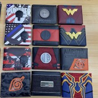 スパイダーマン メタル パッチ エンボス加工 デッドプール ナルト 財布 ショート ロゴ メンズ レディース マネーバッグ 小銭入れ