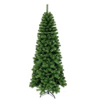 暗号化された屋外装飾模擬クリスマスツリー 210 センチメートル PVC スリムペンシルポールハイエンド自動クリスマスツリー外国貿易