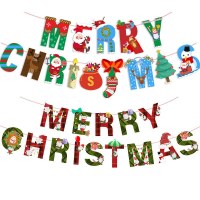 クリスマス装飾漫画カラフルな紙引き旗バナークリスマスパーティーシーンレイアウトレターホオジロ吊り旗