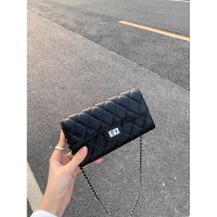 Xiaoxiangfeng 小銭入れ、多用途ミニスクエアバッグ、黒の携帯電話バッグ、ショルダークロスボディ菱形チェーンバッグ