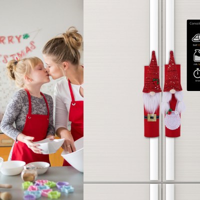 クリスマス用品冷蔵庫ハンドル手袋ベルベットドワーフ顔のない人形クリスマス家の装飾