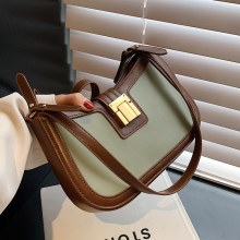 女性用のテクスチャードワンショルダー脇の下バッグ、新しいファッショナブルな女性用バッグ、多用途のクロスボディバッグ、スタイリッシュな対照的な色の小さな正方形のバッグ