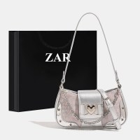 レディース バッグ ピンク クロコダイル パターン 脇の下バッグ レディース ニッチ ハイエンド スイートハート ショルダー クロスボディ バッグ