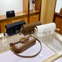 本革レディースバッグサドルバッグ本革ホースビット脇豆腐バッグレトロクロスボディバッグ 2023 新しいバッグ