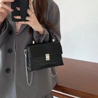 女性のためのバッグ 2024 新しいクロコダイルパターン小さなスクエアバッグ手持ちスクエアファッション多用途ショルダークロスボディバッグ明るいレザーバッグ