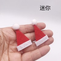 ミニクリスマスレッドクリスマス帽子ウェアラブル人形ルームアクセサリークリスマス帽子粘着剤 3 センチメートル * 4.5 センチメートル
