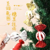新しいクリスマスキャンディペンダントクリスマスツリー装飾電気メッキ塗装プラスチック小道具ウィンドウカウンター装飾品