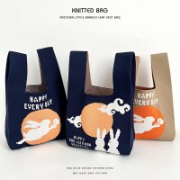 脇の下バッグニッチ新しい中秋節ギフトニット大容量ベストベストバッグリストバッグシングルショルダーハンドバッグ