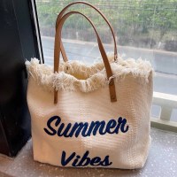 バッグ女性の新しい韓国タッセルハンドショッピングバッグレトロ秋と冬刺繍トートバッグショルダーバッグ