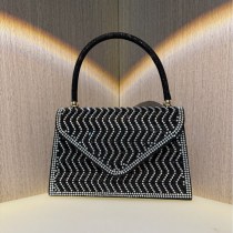 新しいシンプルなハンドバッグラインストーンフルダイヤモンドイブニングバッグウェディングバー宴会斜めディナーバッグ