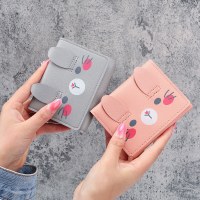 女性用ショートウォレット、漫画のかわいい学生用三つ折り財布、ファッショナブルなバックルのレディースウォレット