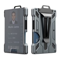 新しいアルミ合金カードホルダー透明作業バッジ RFID 金属財布作業バッジカードホルダーと作業バッジ