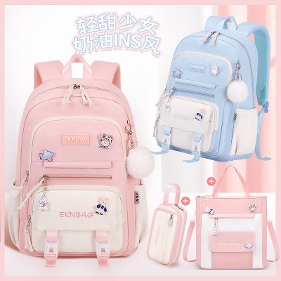 2024 新入生子供の通学女の子 5-6 グレード バックパック 撥水 バックパック 大容量オックスフォード布