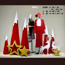 冬テーマのウィンドウ装飾 PVC 折りたたみクリスマスツリー DP ポイント美容店の風景雪だるまと雪の結晶の装飾品