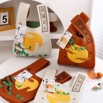 ハンドバッグ 文学とナショナルスタイルのトートバッグ デイリーカジュアル 多用途 レディース ニットバケットバッグ お土産