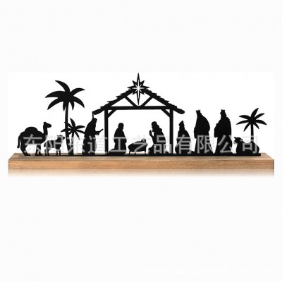 クリスマス シーンの装飾、黒の洗礼の装飾品、誕生日の吊り下げ装飾品、シルエット、キリスト降誕のセット、クリスマス パーティー