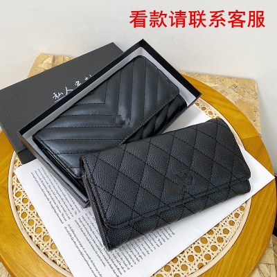 長財布財布、新しいヨーロッパとアメリカの女性財布、ファッショナブルな菱形ジッパーハンドバッグ、マルチカードスロット、携帯電話、ギフトボックス
