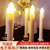キーリモートコントロール電子LEDロングキャンドルライトウェディングレストランバー ハロウィーン装飾 キャンドルライトラリークリエイティブな雰囲気