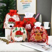 クリスマスギフトハンドバッグ包装、高見栄えのリンゴ包装袋装飾、3D印刷ギフトバッグ卸売